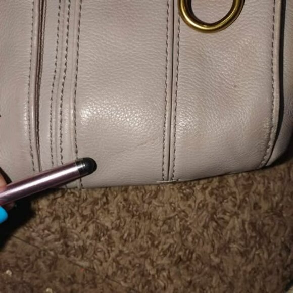 Slate gray fossil shoulder tote Crossbody Weekend Neutral Everyday Fashion Purse - Picture 3 of 14